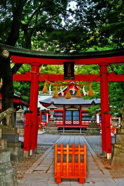 Puerta Torii Entrada Santuario Fukashi Jinja Santuario Sintoísta Matsumoto Shi —  Fotos de Stock