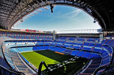 Madrid, İspanya - 17 Mart 2017 - Santiago Bernabu Stadyumu (Estadio Santiago Bernabu), Real Madrid 'in 1947' den beri ev sahibi olduğu stadyum.
