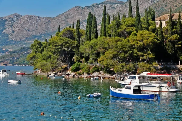 Costa Mar Adriático Cavtat Condado Dubrovnik Neretva Croácia — Fotografia de Stock