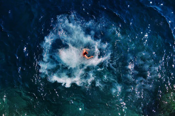 Lidé Užívají Plavání Opalování Pobřeží Jaderského Moře Dubrovníku Neretva County — Stock fotografie