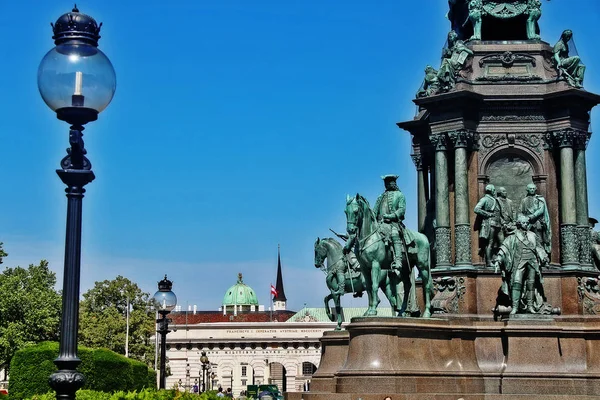 Pomnik Cesarzowej Marii Teresy Placu Marii Teresy Wiedeń Wien Austria — Zdjęcie stockowe