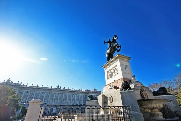 Spanya Kralı Philip Anıtı Spanya Nın Başkenti Madrid Bulunan Philip — Stok fotoğraf