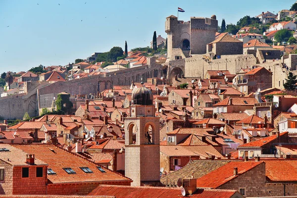 Dubrovnik Eski Şehir Şehir Çan Kulesi Minceta Kulesi Unesco Dünya — Stok fotoğraf