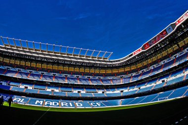Madrid, İspanya - 17 Mart 2017 - Santiago Bernabu Stadyumu (Estadio Santiago Bernabu), Real Madrid 'in 1947' den beri ev sahibi olduğu stadyum.