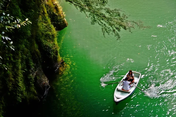 Takachiho Nishiusuki Miyazaki Kyushu Japán Szeptember 2009 Hajós Városnézés Turisták — Stock Fotó