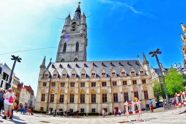 Γάνδη Gent Βέλγιο Μαΐου 2016 Μεγάλο Καμπαναριό Της Γάνδης Τέλη — Φωτογραφία Αρχείου