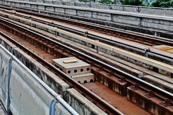 Trilhos Ferroviários Cidade — Fotografia de Stock