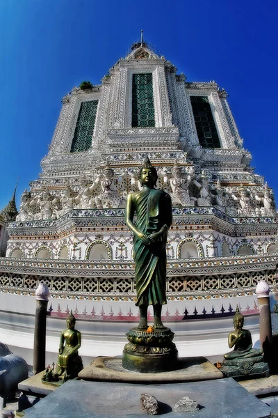 Buddha Statue Prang Wat Arun Ratchawararam Ratchawaramahawihan Temple Dawn Wat — Stok fotoğraf