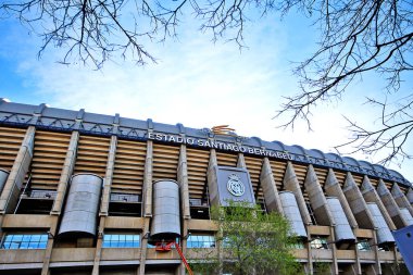 Madrid, İspanya - 17 Mart 2017 - Santiago Bernabu Stadyumu (Estadio Santiago Bernabu), Real Madrid 'in 1947' den beri ev sahibi olduğu stadyum.