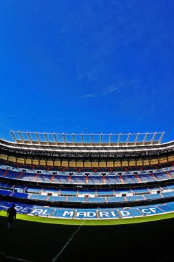 Madrid, İspanya - 17 Mart 2017 - Santiago Bernabu Stadyumu (Estadio Santiago Bernabu), Real Madrid 'in 1947' den beri ev sahibi olduğu stadyum.