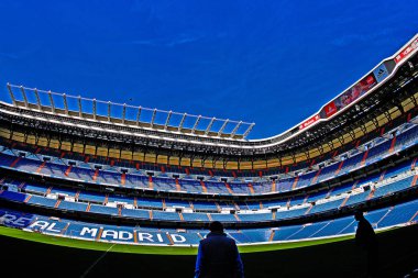 Madrid, İspanya - 17 Mart 2017 - Santiago Bernabu Stadyumu (Estadio Santiago Bernabu), Real Madrid 'in 1947' den beri ev sahibi olduğu stadyum.