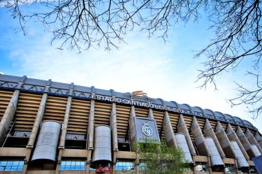 Madrid, İspanya - 17 Mart 2017 - Santiago Bernabu Stadyumu (Estadio Santiago Bernabu), Real Madrid 'in 1947' den beri ev sahibi olduğu stadyum.