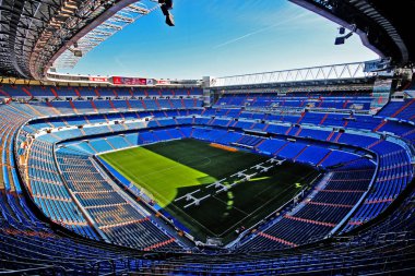Madrid, İspanya - 17 Mart 2017 - Santiago Bernabu Stadyumu (Estadio Santiago Bernabu), Real Madrid 'in 1947' den beri ev sahibi olduğu stadyum.