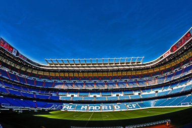 Madrid, İspanya - 17 Mart 2017 - Santiago Bernabu Stadyumu (Estadio Santiago Bernabu), Real Madrid 'in 1947' den beri ev sahibi olduğu stadyum.