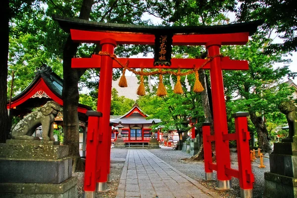 Puerta Torii Entrada Santuario Fukashi Jinja Santuario Sintoísta Matsumoto Shi —  Fotos de Stock