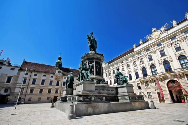 Hofburg Former Imperial Winter Palace Centre Vienna Bronze Statue Francis — Stock Photo, Image