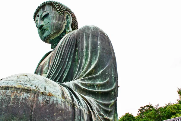 Kamakura Daibutsu Grande Buda Estátua Bronze Amida Buda Templo Kotoku — Fotografia de Stock