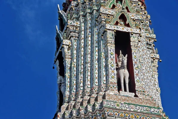 Statue Vayu God Wind Niche Corner Prang Wat Arun Ratchawararam — Fotografia de Stock