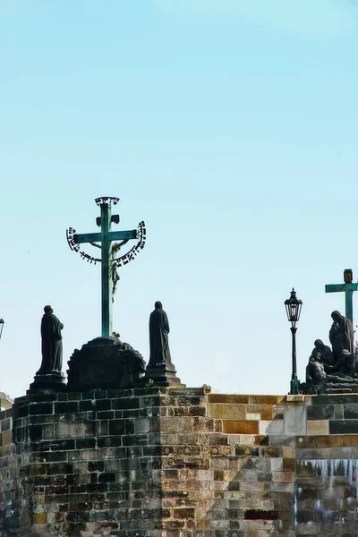 Άγαλμα Του Αγίου Σταυρού Και Γολγοθά 17Ος Αιώνας Άγαλμα Σταύρωσης — Φωτογραφία Αρχείου