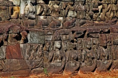 Angkor Thom (Büyük Şehir), Angkor, Siem Reap, Kamboçya Kraliyet Meydanı 'nın kuzeybatı köşesinde yer alan cüzzamlı kral Terrace (ya da cüzzamlı kral Terrace, Preah Öğren Sdech Kunlung)' ın tahliyesi.