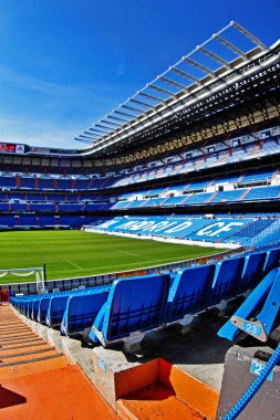 Madrid, İspanya - 17 Mart 2017 - Santiago Bernabu Stadyumu (Estadio Santiago Bernabu), Real Madrid 'in 1947' den beri ev sahibi olduğu stadyum.