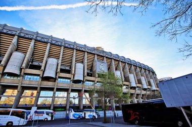 Madrid, İspanya - 17 Mart 2017 - Santiago Bernabu Stadyumu (Estadio Santiago Bernabu), Real Madrid 'in 1947' den beri ev sahibi olduğu stadyum.