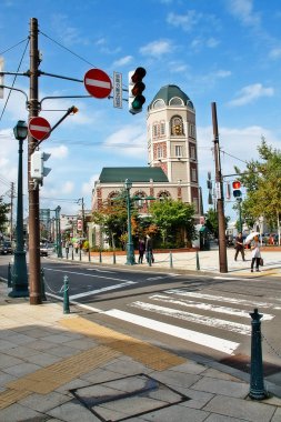 Otaru, Hokkaido, Japonya - 5 Eylül 2009 - Sakaimachidori Caddesi 'ndeki LeTAO Tatlı Dükkanı, Fransızca 