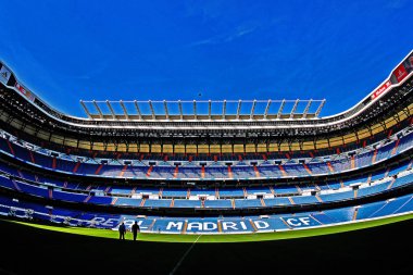 Madrid, İspanya - 17 Mart 2017 - Santiago Bernabu Stadyumu (Estadio Santiago Bernabu), Real Madrid 'in 1947' den beri ev sahibi olduğu stadyum.