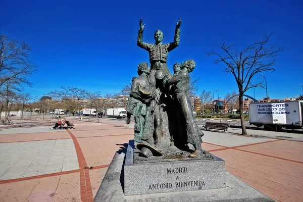 Madrid Espanha Março 2017 Estátua Dedicada Toureiro Antonio Bienvenida Antonio — Fotografia de Stock