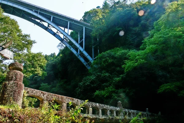 Garganta Takachiho Abismo Estreito Cortado Através Rocha Pelo Rio Gokase — Fotografia de Stock