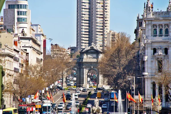 Madrid España Marzo 2017 Puerta Alcal Monumento Neoclásico Plaza Independencia — Foto de Stock