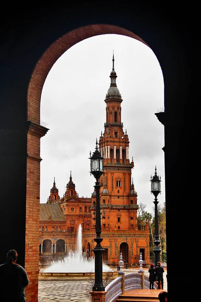 Plaza Espaa Španělské Náměstí Náměstí Parque Mara Luisa Park Maria — Stock fotografie