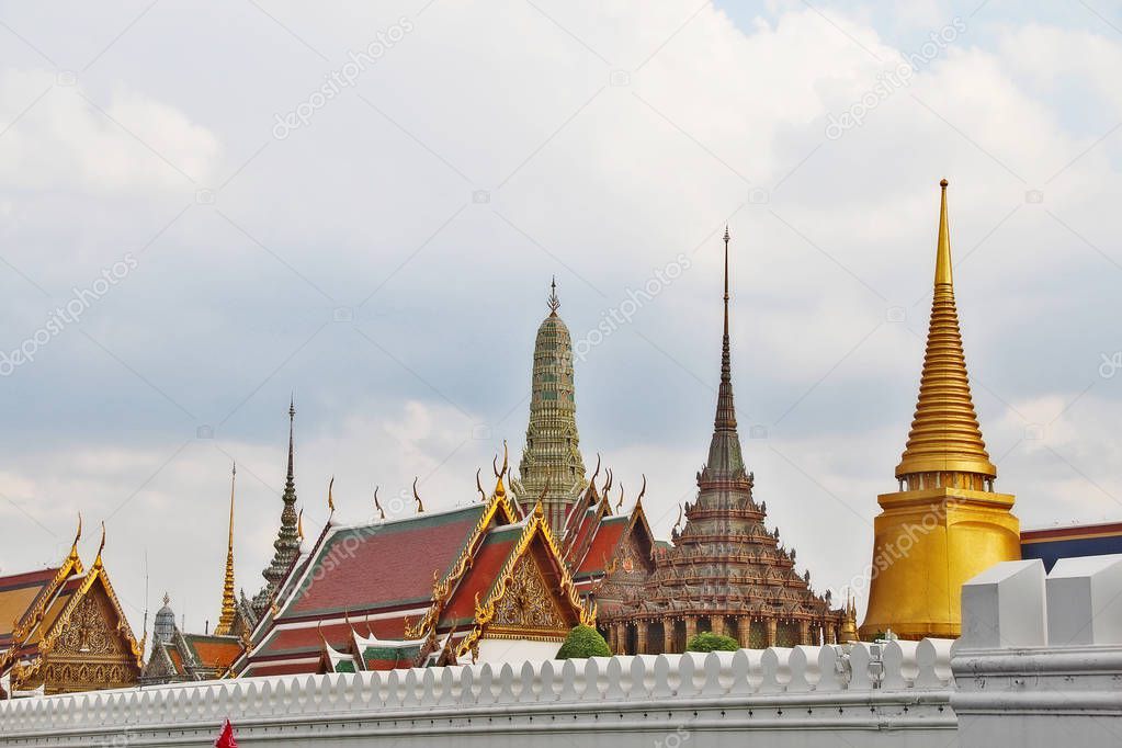 The Grand Palace (Phra Borom Maha Ratcha Wang), a complex of buildings at the heart of Bangkok, the Temple of the Emerald Buddha is located inside, Bangkok, Thailand