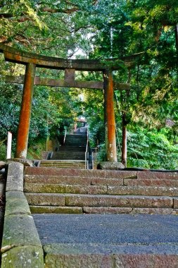 Mount Ima Taishi (Budist Aziz) Tapınağı veya İmama Daishi tapınağı (İmama Hachimangu), Nobeoka (Nobeoka-shi), Miyazaki İli, Kyushu Bölgesi, Japonya