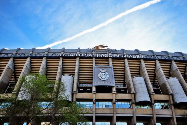 Madrid, İspanya - 17 Mart 2017 - Santiago Bernabu Stadyumu (Estadio Santiago Bernabu), Real Madrid 'in 1947' den beri ev sahibi olduğu stadyum.