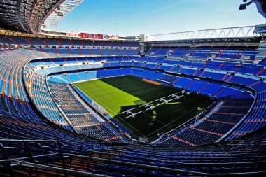 Madrid, İspanya - 17 Mart 2017 - Santiago Bernabu Stadyumu (Estadio Santiago Bernabu), Real Madrid 'in 1947' den beri ev sahibi olduğu stadyum.