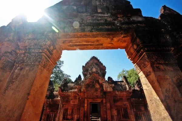 Banteay Srei Citadel Van Vrouwen Tribhuvanamahevara Grote Heer Van Drievoudige — Stockfoto