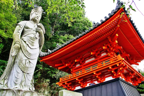 Zvonice Shoro Kannon Socha Kimiidery Kimii Temple Nebo Kimiisangohoji Gokokuin — Stock fotografie