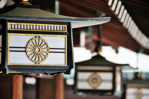 Japanische Laterne Schmückt Dachüberhänge Meiji Schrein Meiji Jingu Shibuya Tokyo — Stockfoto