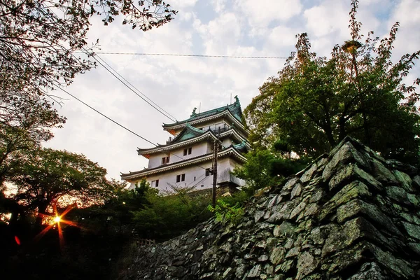 Замок Вакаяма Вакаяма Hirayamashiro Замок Вершині Пагорба Сидить Гирлі Кії — стокове фото