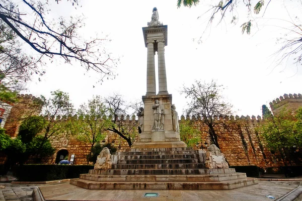 Monumento Inmaculada Concepción Por Lorenzo Coullaut Valera 1918 Frente Ayuntamiento — Foto de Stock