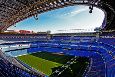 Madrid, İspanya - 17 Mart 2017 - Santiago Bernabu Stadyumu (Estadio Santiago Bernabu), Real Madrid 'in 1947' den beri ev sahibi olduğu stadyum.