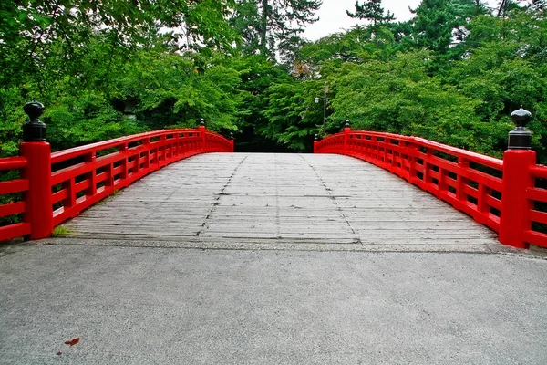 Японский Красный Мост Замковом Парке Хиросаки Хиросаки Хиросаки Префектура Аомори — стоковое фото