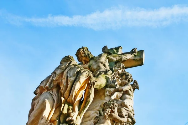 Santa Luitgarda Estatua Cristo Crucificado Que Cae Los Brazos María — Foto de Stock