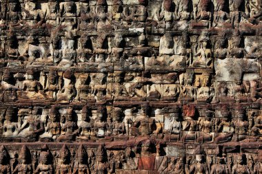 Angkor Thom (Büyük Şehir), Angkor, Siem Reap, Kamboçya Kraliyet Meydanı 'nın kuzeybatı köşesinde yer alan cüzzamlı kral Terrace (ya da cüzzamlı kral Terrace, Preah Öğren Sdech Kunlung)' ın tahliyesi.