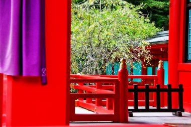 Mount Aoba, Sendai, Miyagi Prefecture, Tohoku bölgesi, Japonya'daki Sendai kalesinin (veya Aoba kalesinin) yakınındaki Gokoku tapınağının terası