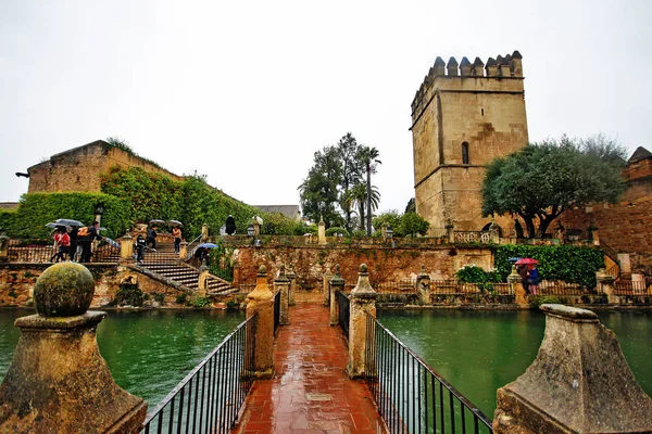 Jardines Del Alcázar Los Reyes Cristianos Alcázar Córdoba Alcázar Centra — Foto de Stock