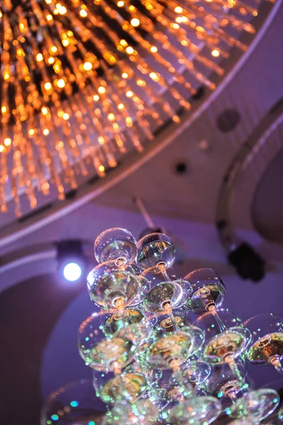 Champagne glass tower in Wedding party