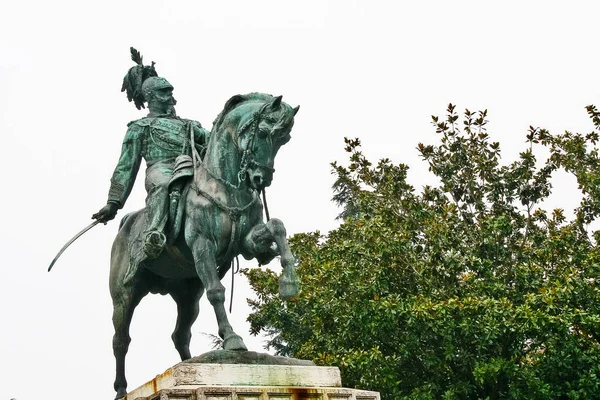 Regione Veneto Verona Marzo 2010 Monumento Equestre Vittorio Emanuele Piazza — Foto Stock