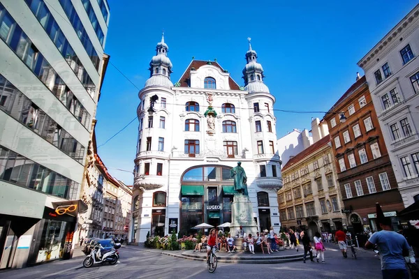 Wiedeń Wien Austria Osterreich Czerwca 2017 Pomnik Johannesa Gutenberga Inicjator — Zdjęcie stockowe